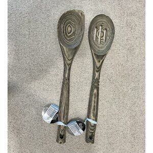 Island Bamboo Wooden Utensils Set  Serving Kitchen 2 piece
